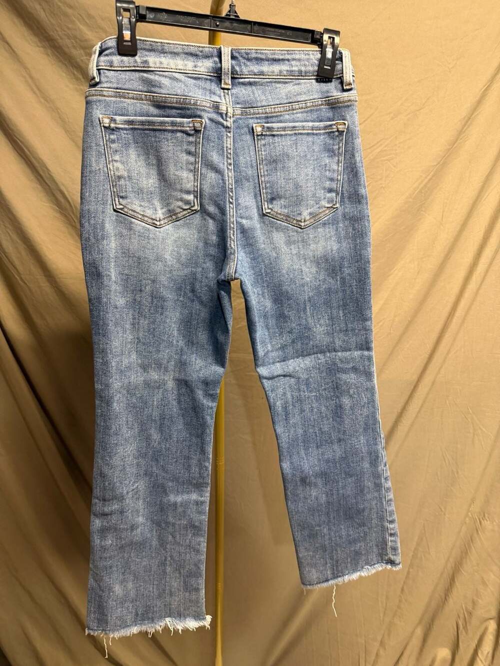 Risen Los Angeles Style RDP1207CH High Rise Cropped Raw Hem Jeans